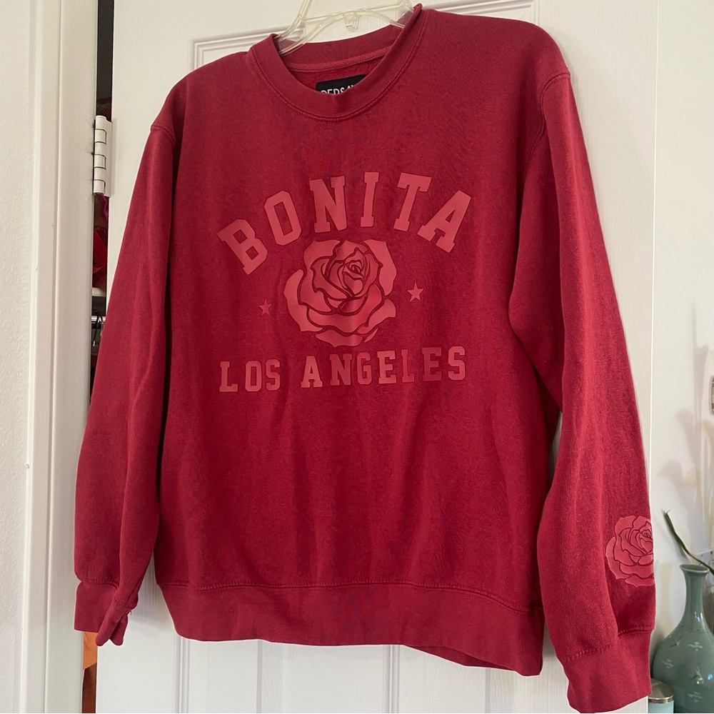 Persaya Red Crewneck Sweatshirt “Bonita” Los Angeles